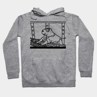 Music Producer Capybara Line Drawing Hoodie